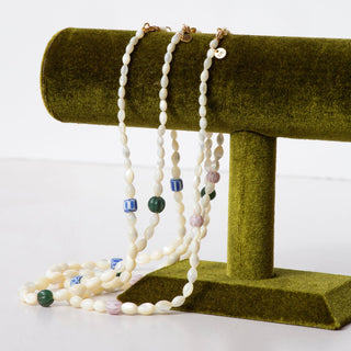 Chioma Mother of Pearl and Jade Necklace