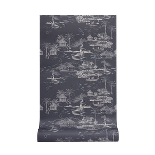 Banana Island | Atlantic Grey Wallpaper Sample