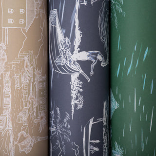 Banana Island | Atlantic Grey Wallpaper Sample