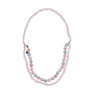 Boké Morganite and Orange Quartz Doubles Necklace