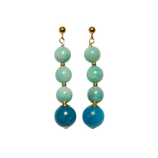 Apatite and Chrysoprase | The Long Drops Earrings