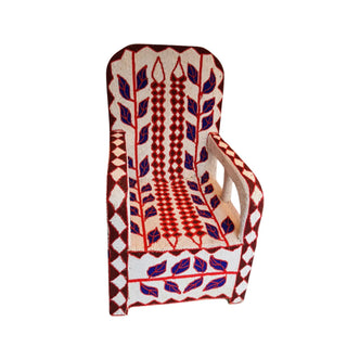 Chocolate & Ivory Yoruba Glass Bead Chair