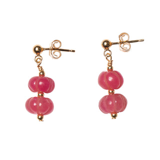 Jamila Dyed Ruby Earrings | Pink