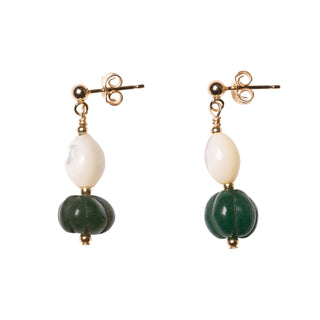 Soraya Earrings | Mother of Pearl & Jade