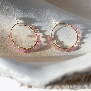 Creole Hoop Earrings | Pink sapphire