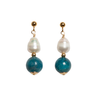 Pearl and Amazonite | The Short Drops Earrings