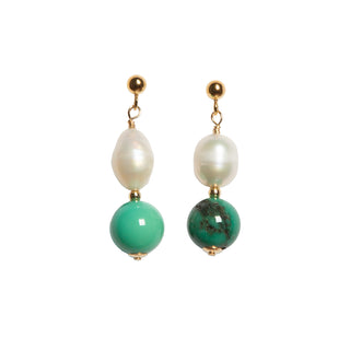Pearl and Chrysoprase | The Short Drops Earrings
