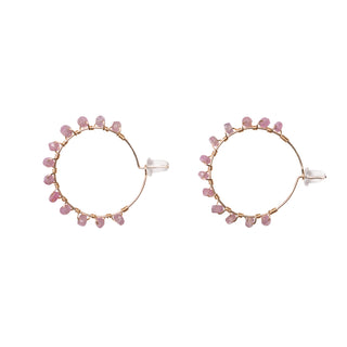 Creole Hoop Earrings | Pink sapphire