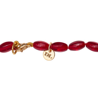 Sento Vintage Red Czech Bohemian Bead Necklace
