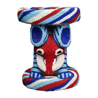 Elephant Bamileke Beaded Stool VII