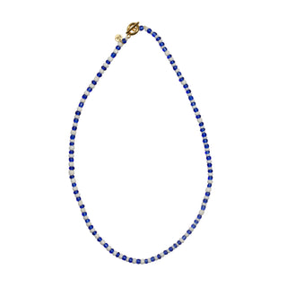 Deya Navy Blue & White Beaded Necklace