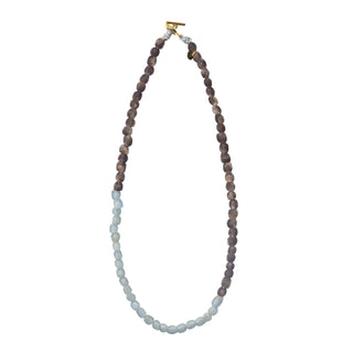 Taia Blue & Purple Recycled Glass Bead Necklace
