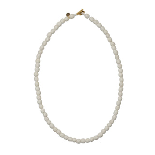 Taia White Recycled Glass Bead Necklace