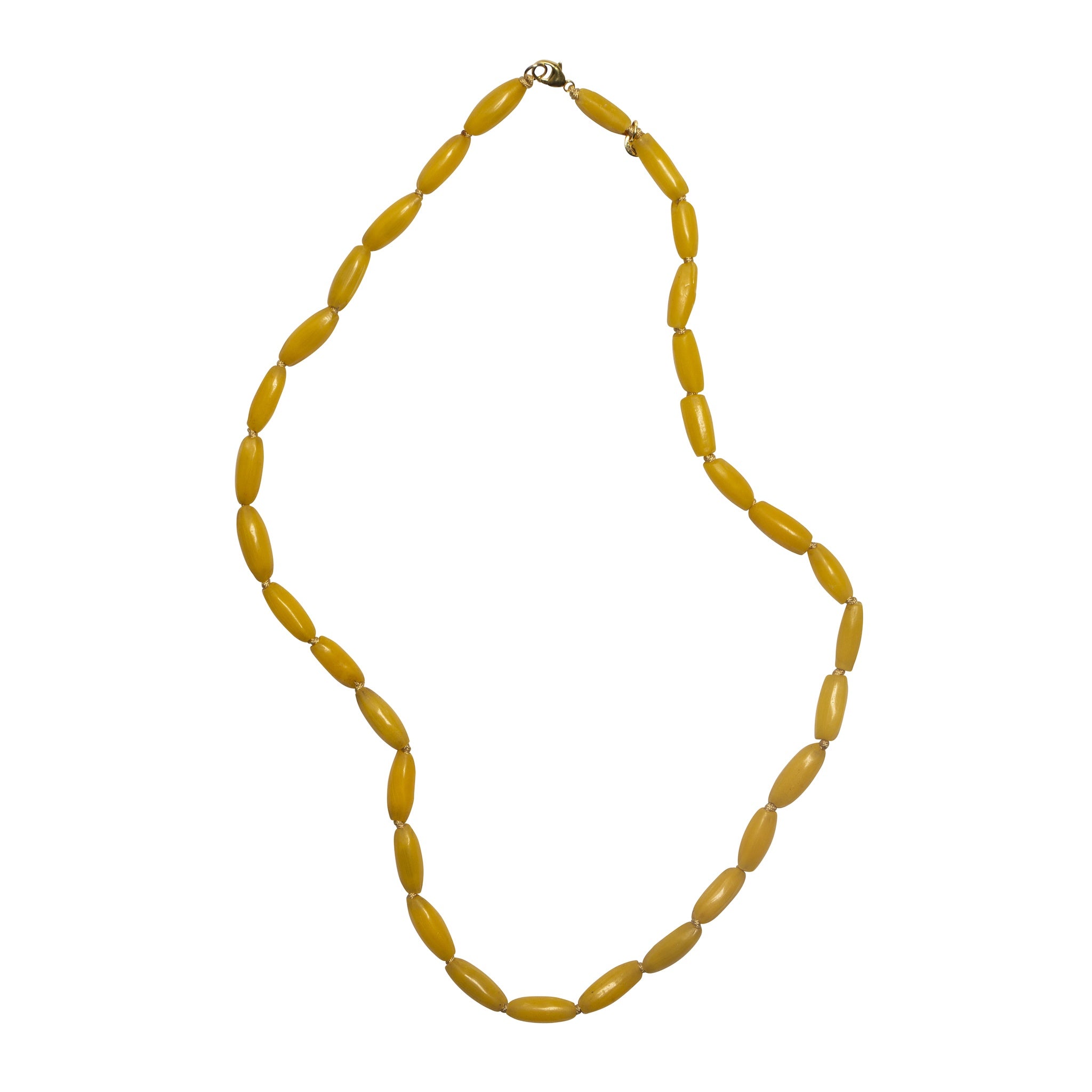 Mustard beaded necklace discount