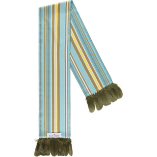 Naima The Teals Silk Twill Scarf |  Goose Nagoire Trim