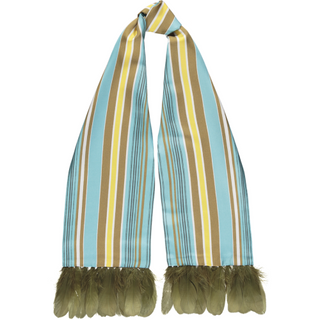Naima The Teals Silk Twill Scarf |  Goose Nagoire Trim