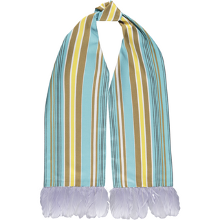 Naima The Teals Silk Twill Scarf |  Goose Nagoire Trim
